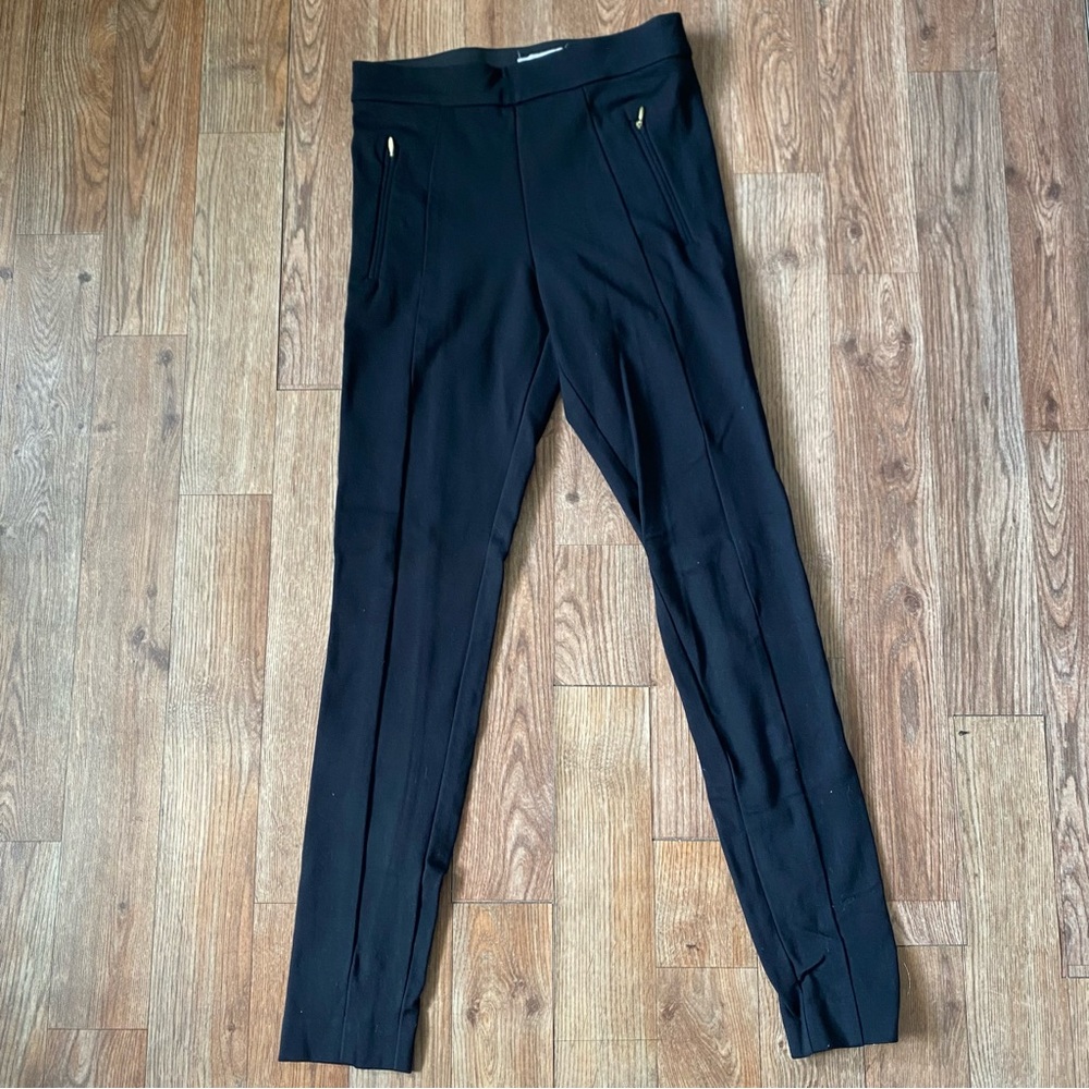 Women's H & M Dress Pants Black Mid-Rise Skinny Front Seam Size 2